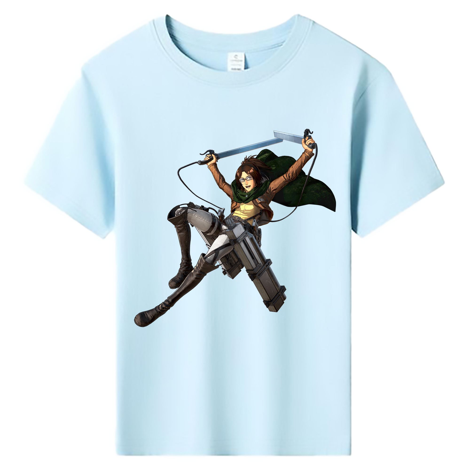 （画像用） 進撃の巨人 ハンジ·ゾエ Attack on Titan Hanji Zoe 綿100％キッズTシャツ（フロントプリント）